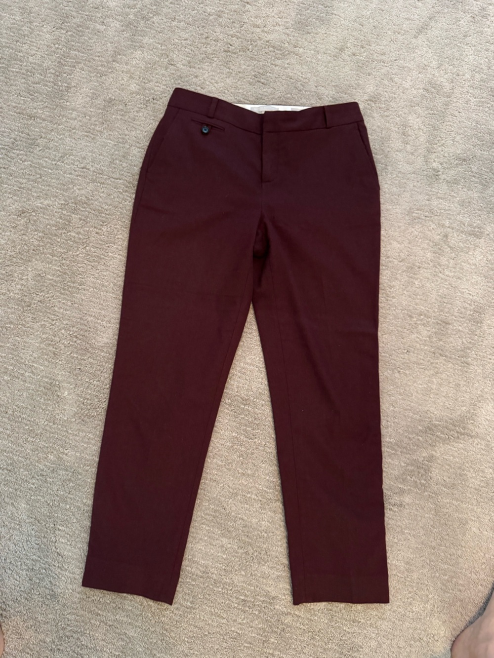Maroon wool ankle trouser (Martin fit)